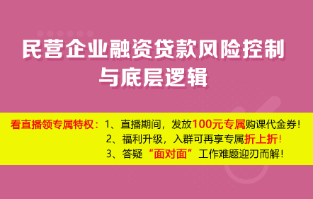 民营企业融资贷款风险控制与底层逻辑