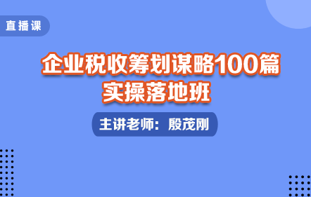 企業(yè)稅收籌劃謀略100篇實操落地班