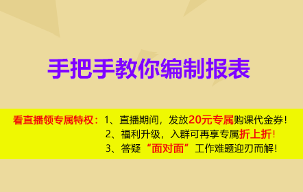 【免费课】手把手教你编制报表