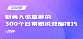 财会人必掌握的300个日常财税处理技巧